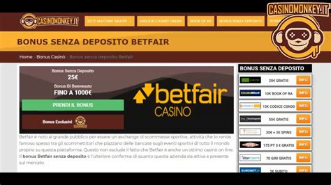 betfair casino bonus senza deposito